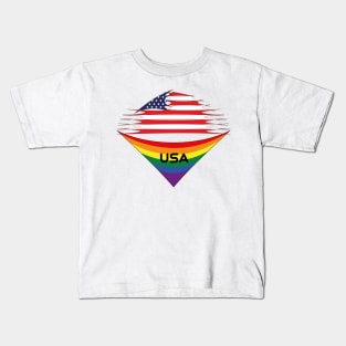 USA pride flag Kids T-Shirt